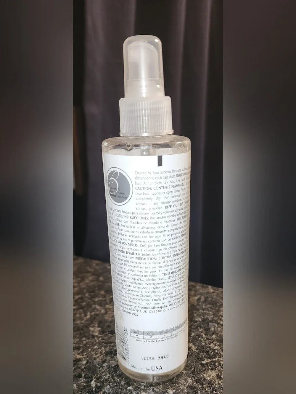 Brocato Volumizing Tonic Lifting & Finishing Spray 8.5 Oz New
